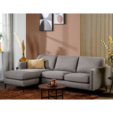 Ecksofa Frank Stoff taupe links/rechts