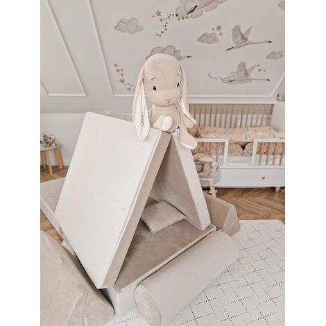 Canapé de jeu Montessori Standard en velours écru (1/5)