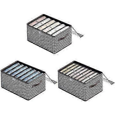 Ensemble de 3 boîtes de rangement pliables à motif pied-de-poule pour vêtements (1/5)
