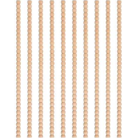 Cuentas de madera，Cuentas decorativas de madera de aproximadamente 40 cm de largo después del corte，4 metros de largo，14 × 7 mm，Color madera (1/5)