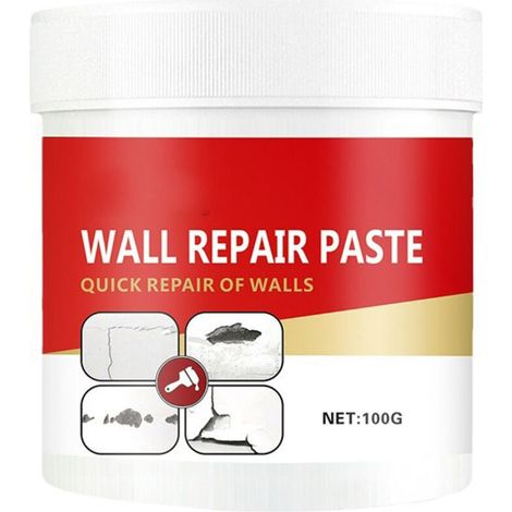 Enduit mural blanc 100g – Pâte de rebouchage haute densité – Comble trous et fissures sur murs et carrelage – Intérieur/extérieur (1/5)
