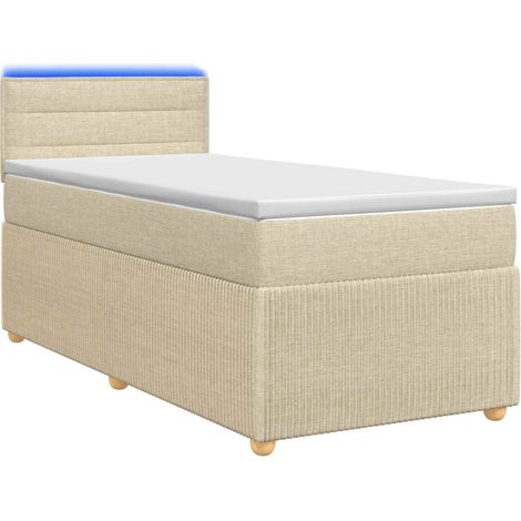 Maison Exclusive - Letto box spring con materasso Crema 100 x 200 cm Tessuto (1/5)