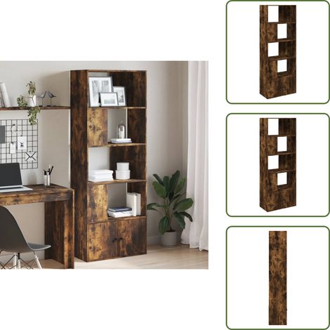 The Living Store Bücherregal Räuchereiche 70x36x189 cm Holzwerkstoff - Buche Regal - Holzmöbel - Bücherständer - Regal - Aufbewahrung (1/5)