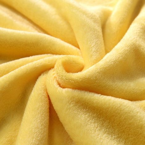 Couverture Flanelle - 100 x 140 cm - Jaune Canard - Microplush Doux et Chaud - Pour Canapé Lit ou Salon - 1 Pièce (1/5)