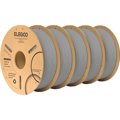 Filamento PLA+, 1,75 mm, ad alta resistenza e antiurto, grigio, 5 kg (1/2)