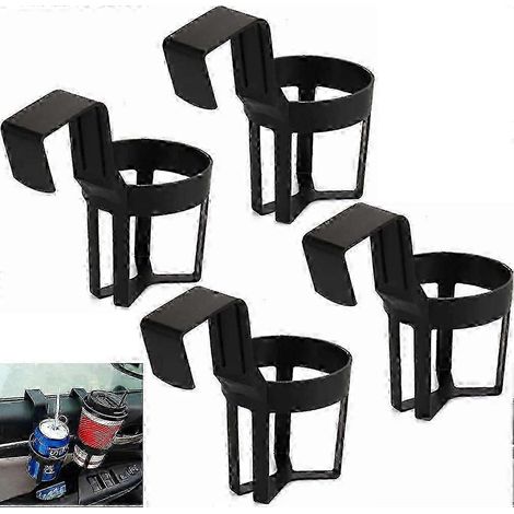 Ensemble de 4 porte-gobelets de voiture en plastique noir, pour bouteilles, café, thermos, bocaux (1/5)