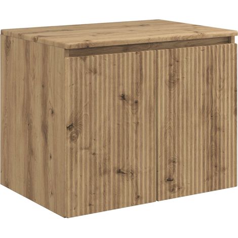 Mueble de baño montado en la pared Roble Artesanal vidaXL