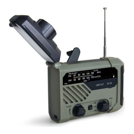 Radio Solaire Urgence Survie Hight Tech Militaire, Radio portative manivelle, Radio génératrice avec AM/FM, Radio d'urgence avec manivelle, équipement de Survie Professionnel (1/5)