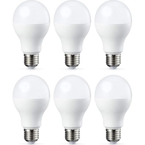 Lot de 6 ampoules LED Culot à vis E27 18 W (équivalent 180 W) Blanc froid Intensité non variable (1/3)