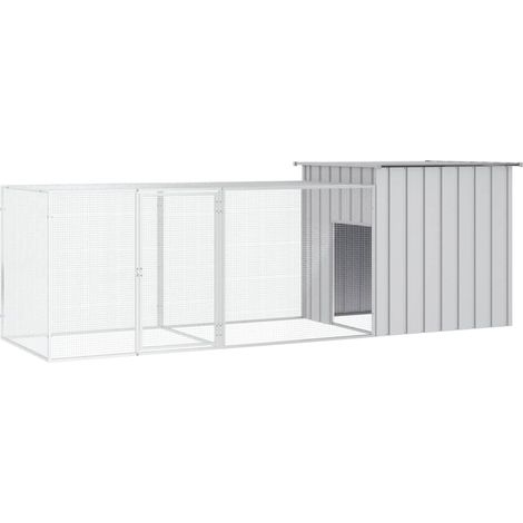 Gabbia per polli 300 x 91 x 100 cm acciaio zincato grigio 020041657