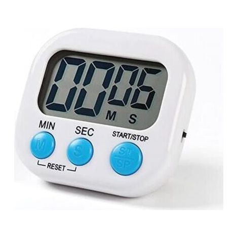 Minuteur de cuisine magnétique avec grand écran LCD, minuteur pour cuisiner, étudier, alarme sonore et compte à rebours (1/4)