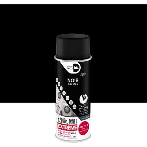 Peinture aérosol relook tout MAISON DECO noir brillant 0.400 L