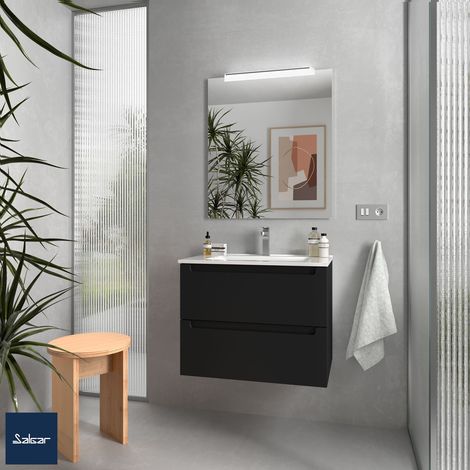 Salgar Schrank wandhängend MONTERREY 700 2 Metallauszug mit Softeinzug BLACK VELVET 697 x 540 x 450 mm (1/5)