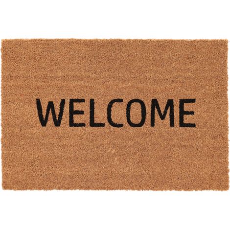 Paillasson en fibre de coco - Welcome - Beige - L 60 x l 40 cm - Livraison gratuite (1/4)