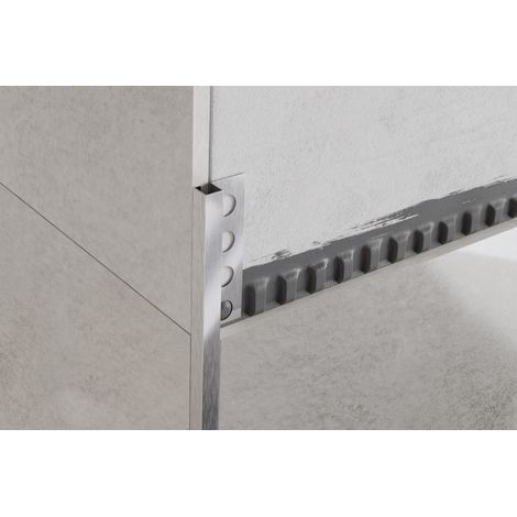 Dekoratives QS-Profil aus rostfreiem Stahl für Fliesen 1.2cm x 270cm - Silber satiniert