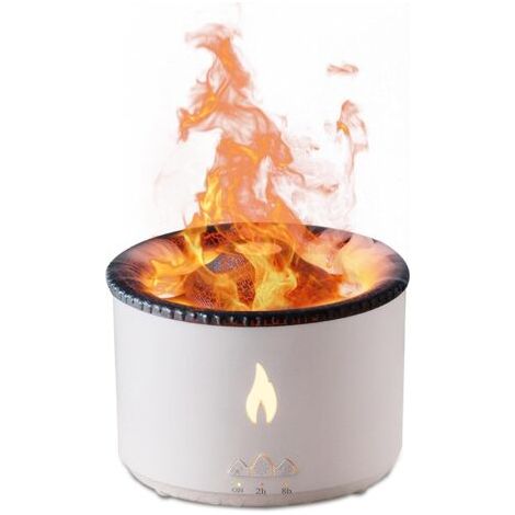 QORVA-Diffuseur d'Arôme Flamme Volcan Humidificateur: Diffuseur de Parfum d'Huile Essentielle à Ultrasons de 360ml de Grande Capacité d'Huile Essentielle Chambre à Coucher, Bureau à Domicile