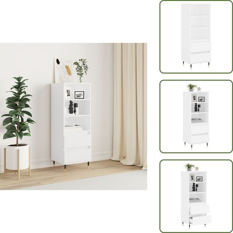 Muebles industriales - vidaXL Aparador alto madera contrachapada blanco 40x36x110 cm - Armario blanco