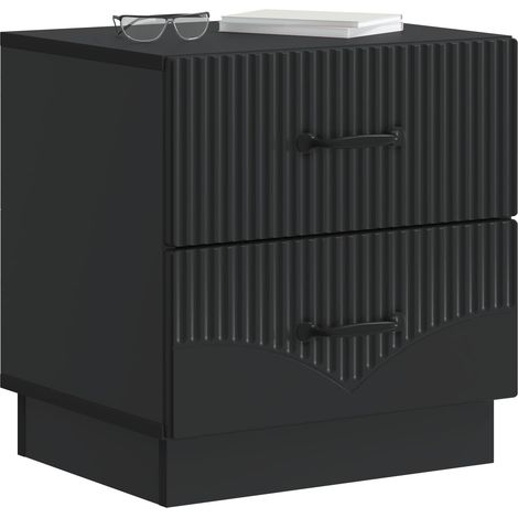 Maison Exclusive - Armadio da Notte con cassetto 2 pcs Nero 43 x 34,5 x 44,5 cm