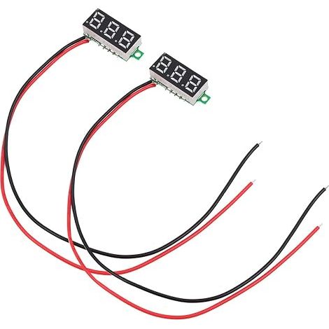 Voltage Tester, Mini Digital DC Voltmeter 2.5V-30V with 0.28 Inch LED Display - Red (1/5)