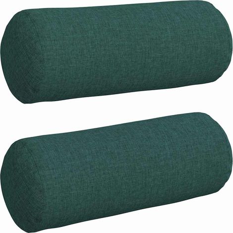 Maison Exclusive - Bolsterkissen 2 Stück Dunkelgrün Ø 15 x 40 cm