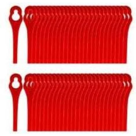Packung mit 100 PA6-Ersatzmessern, kompatibel mit Florabest LIDL Rasentrimmer FRTA 20 A1, FAT 18B2, FAT 18B3