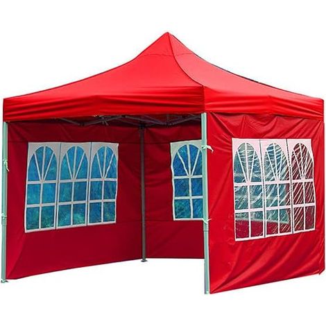 Wuhanyimang Tonnelle de jardin entièrement étanche - Panneau mural imperméable - Abri pour tentes d'extérieur - 3 m, 6 m, 9 m - Rouge et bleu - Supports de tente non inclus - 9 m, rouge (1/5)