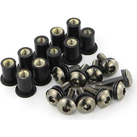 Boulons M5 pour déflecteurs de vent de pare-brise Yamaha YZF R25 R3, YZF-R1 R1 R125, YZF-R6 R6, YZF600R, YZF750R, YZF1000 Thunderace, YZF1000R - Acier et titane (1/5)