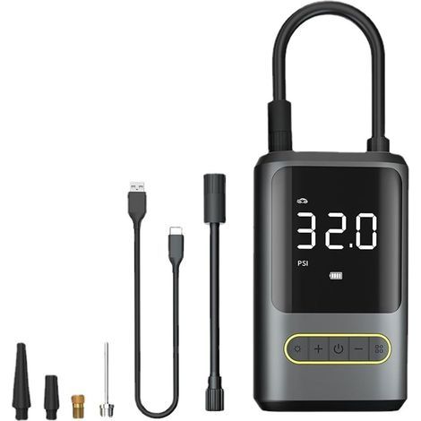 Portable Tire Inflator 150 PSI with Digital Pressure Gauge, 4000mAh Cordless Battery for Cars, Motorcycles, Air Mattresses, Swimming Pools, Pump (1/5)