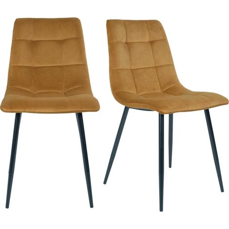 SVIN- Chaise velours moutarde (x2) (1/5)