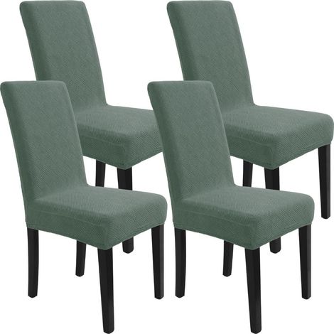 Stuhlhussen 4er Set, Jacquard Stretch, Hellgrün, Waschbar (1/5)