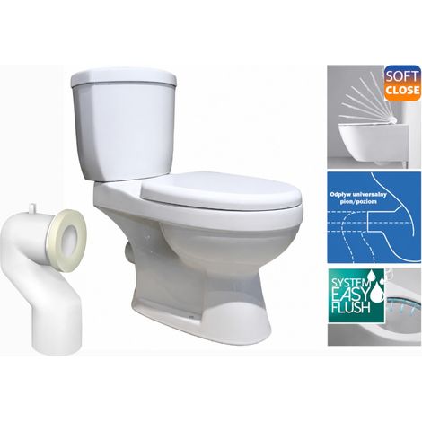 Kompakt-WC Soft-Close-Sitz Duroplast Primero 76,5x39x72 cm (1/5)