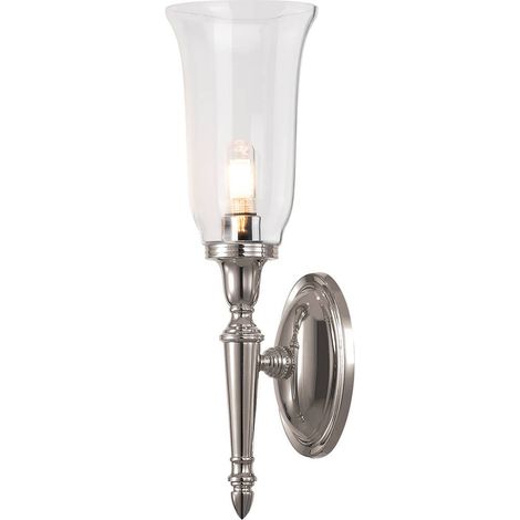 Elstead Dryden - 1 applique da parete per bagno chiaro nichel lucido IP44, G9 (1/5)