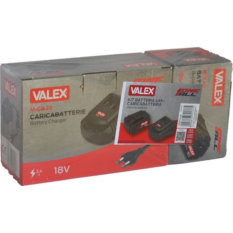 Kit set batteria 18v 4,0 ah e caricabatteria valex one all 1997416 utensili