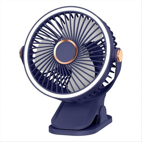 Ventilateur portable rechargeable à pince avec lumières LED, ventilateur vertical mural à pince, petit ventilateur de bureau USB (1/5)