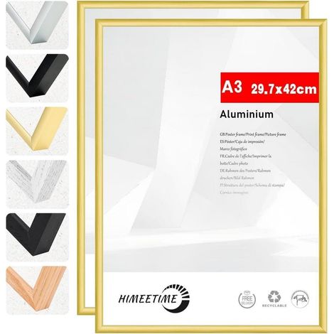Bilderrahmen A3 Gold Metall Aluminium 2x Alu Gold A3(29,7x42cm) 2x (1/5)