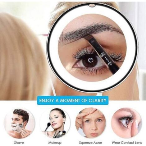 Loupe Maquillage - Miroir Grossissant 10x - Col De Cygne Flexible - Salle De Bain - 1 Pièce (1/4)