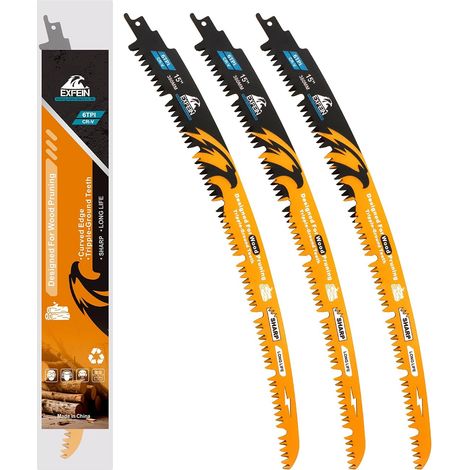 Reciprocating Saw Blades with Japanese Teeth 380mm Arched Edge for Wood 380mm 6 TPI for Tree Trimming Wood Cutting (1/5)