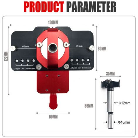 Guida per foratura cerniere da 35 mm, dima per cerniere con morsetto - per installazione ante di armadi (1/3)