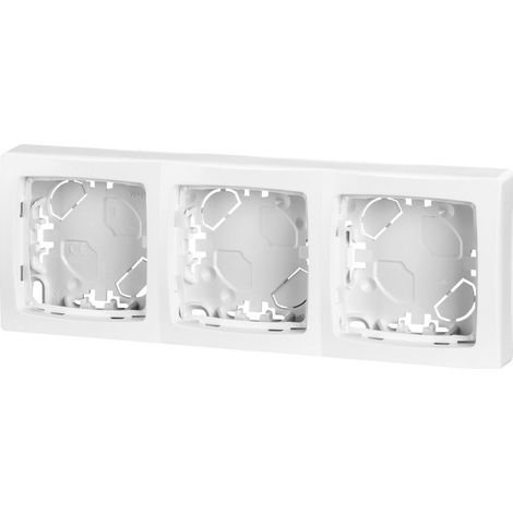 Legrand – Cadre saillie triple blanc RAL 9003 – Boitier de protection pour prise électrique – Compatible mécanismes Oteo – 3 postes