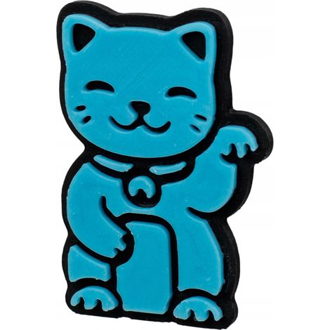 Imán fluorescente 3D para nevera con diseño de gato de la suerte japonés Maneki Neko (1/5)