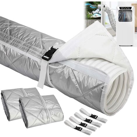 Manchon Isolation Tuyau Climatisation - Lot de 2 - Matelassé - Protection Thermique - Climatiseur Portable - 150x58 CM