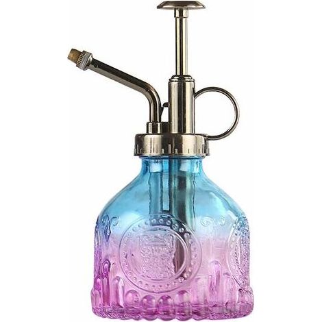 Flacon pulvérisateur en Verre, arrosoir Vintage de 6,5 "de Haut avec Pompe supérieure, buse à Haute atomisation étanche pour Plantes de Jardin Fleur, Solutions de Nettoyage - Bleu Violet (1/5)
