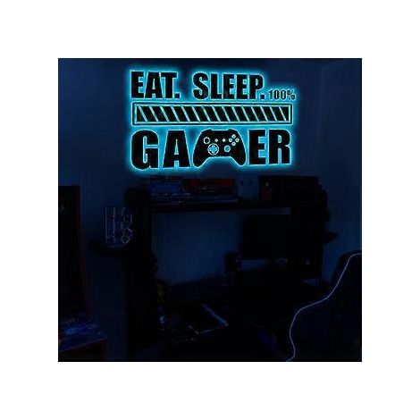 Stickers muraux phosphorescents pour gamers - bleus - stickers muraux en vinyle pour gamers, décoration murale manette de jeu (1/3)