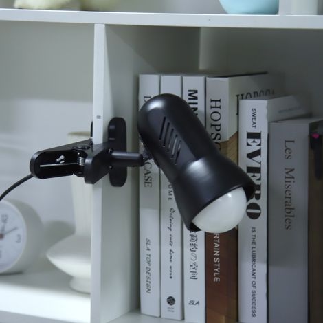 LED-Klemmarbeitsleuchte, 360° drehbarer Kopf, Nachttisch-Leselampe mit Stecker, E27-Fassung, einfach einstecken und loslegen. (1/5)