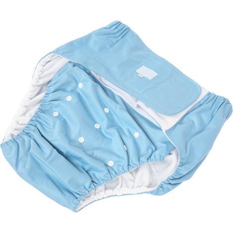 Couche-culotte lavable et ajustable pour adultes et personnes âgées souffrant d'incontinence, modèle 305 bleu (1/5)