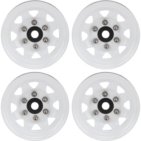 4 Roues Jantes Universelles 1.55 Pouces pour Véhicules RC Axial AX90069 - Blanc (1/5)