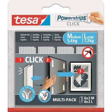 Velcro autoadesivo TESA per immagini, foto, nastro adesivo, 6 paia M + 8 paia L