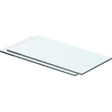 2 pcs Panneaux d'étagère, Tablettes Murale, Meubles de rangement Verre Transparent 40 x 15 cm MAE3945 (1/3)