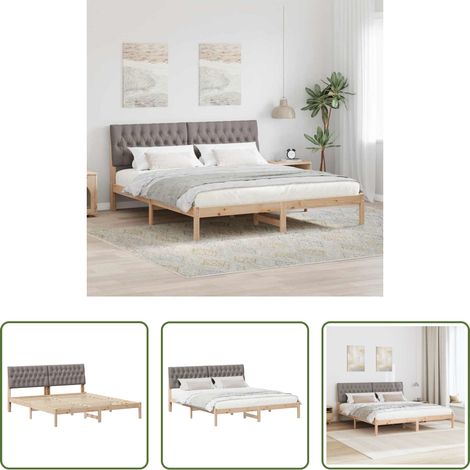 Plattformbett - Bettgestell mit gepolstertem Kopfteil Braun 180 x 200 cm (1/5)