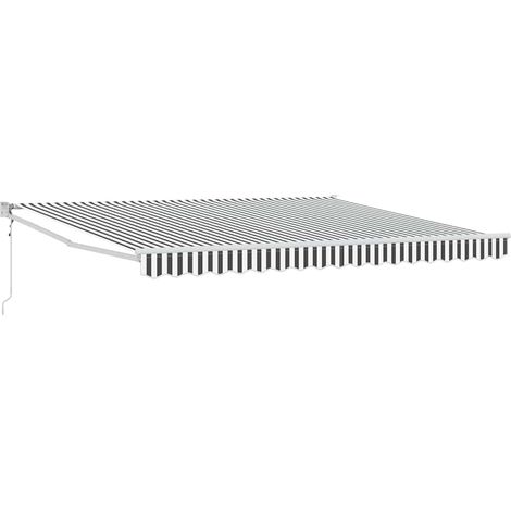 Maison Exclusive - Auvent rétractable anthracite et blanc 4x3 m tissu et aluminium